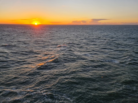 Sunset over the Ocean.