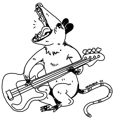 opossum + bass guitar 😈