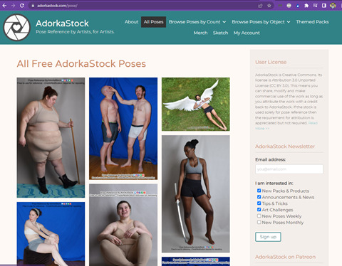 Free Poses on AdorkaStock.com!