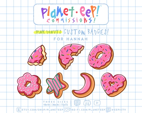 Custom "Pink Donuts" Badges