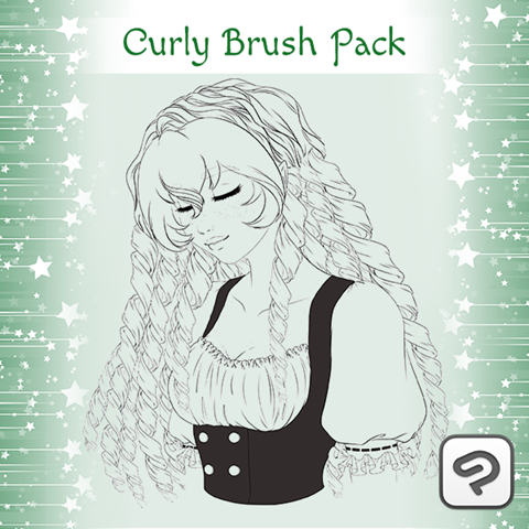 Curly Hair Brush Pack [Clip Studio Paint] - Demi's Ko-fi Shop - Ko-fi ️ ...