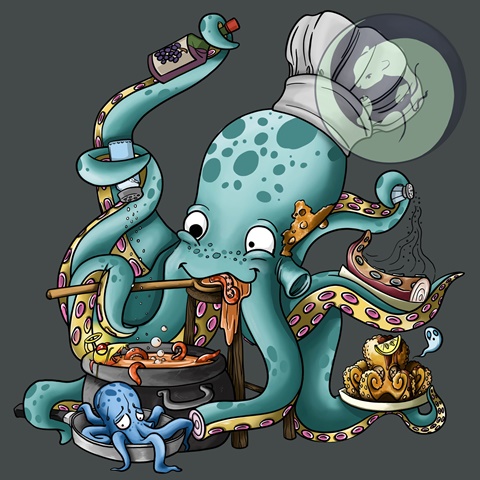 Octopus-Pirat "Der Smutje"