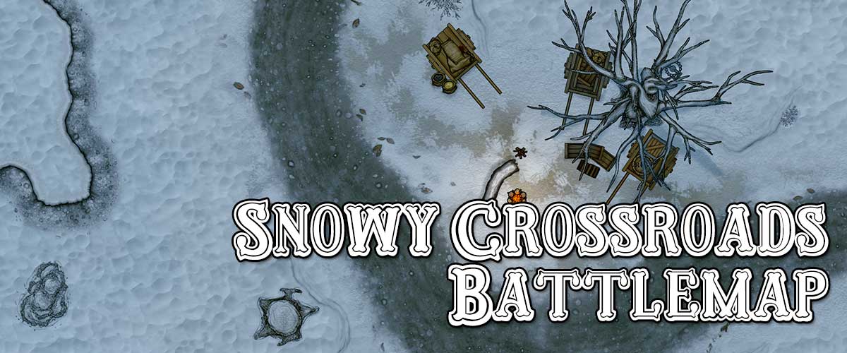 Snowy Crossroads Battlemap