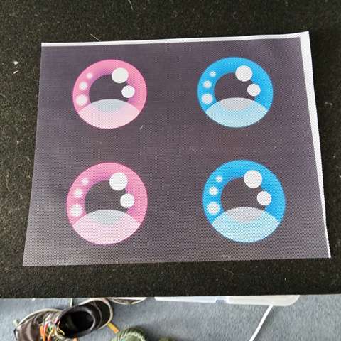Custom sublimation dyed eyes!