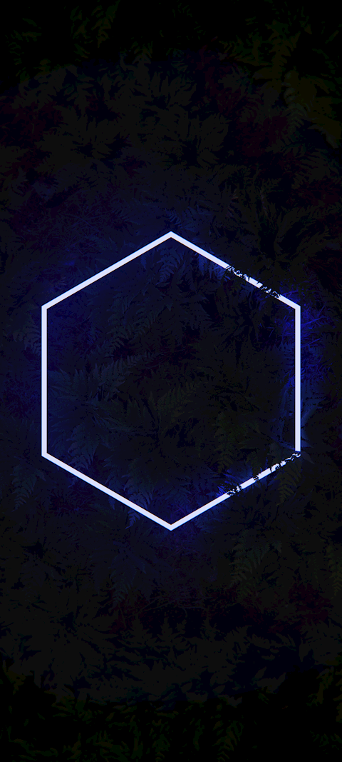 Hexagon w/Foliage - Blue Mobile Variation