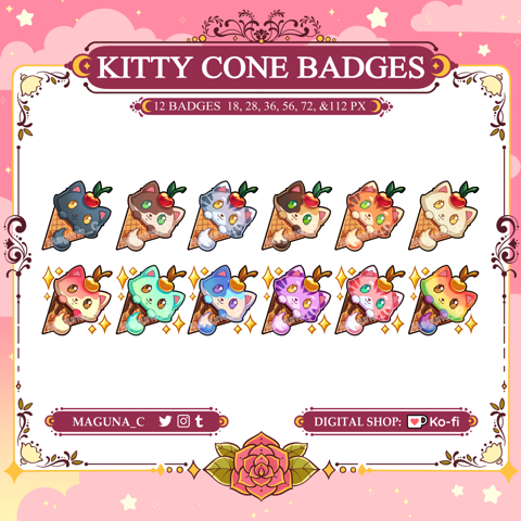 Kitty Cone Badges