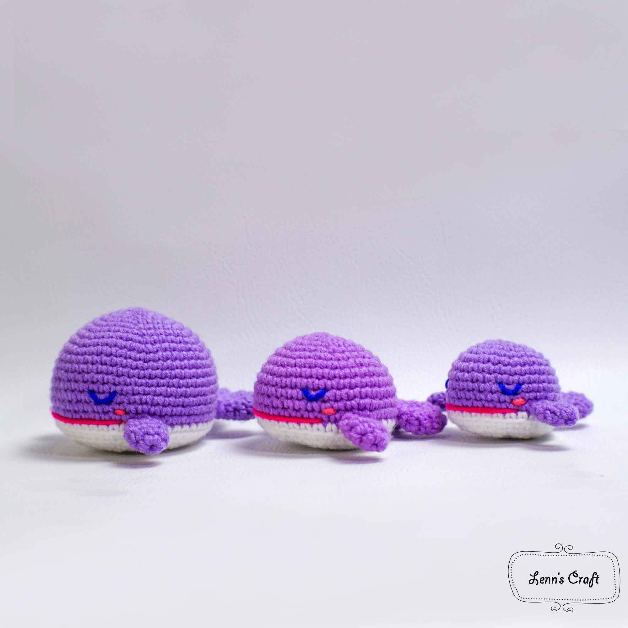 BTS K Pop purple whale amigurumi crochet doll pattern Lenn's Craft