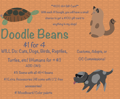 NEW Doodle Bean Customs+Comms!+$100