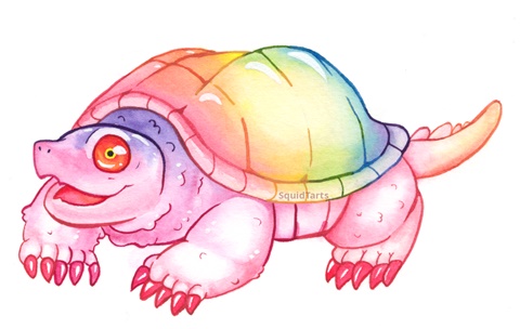 Rainbow Snapping Turtle Sticker