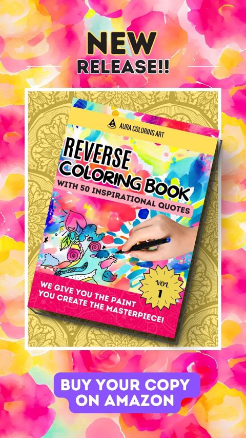Reverse Coloring Book with 50 Inspirational Quotes