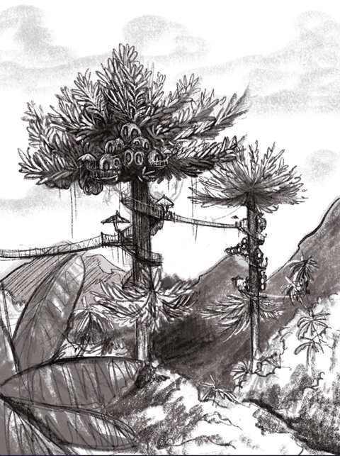 Jungle Tree House - Concept Sketch
