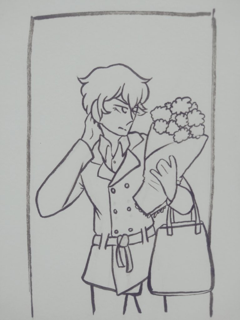 Goro Akechi with Flowers