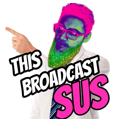 This Broadcast SUS pointing left Sticker - BlakeKaraoke's Ko-fi Shop -  Ko-fi ❤️ Where creators get support from fans through donations,  memberships, shop sales and more! The original 'Buy Me a Coffee