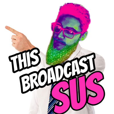 This Broadcast SUS pointing left Sticker - BlakeKaraoke's Ko-fi Shop -  Ko-fi ❤️ Where creators get support from fans through donations,  memberships, shop sales and more! The original 'Buy Me a Coffee