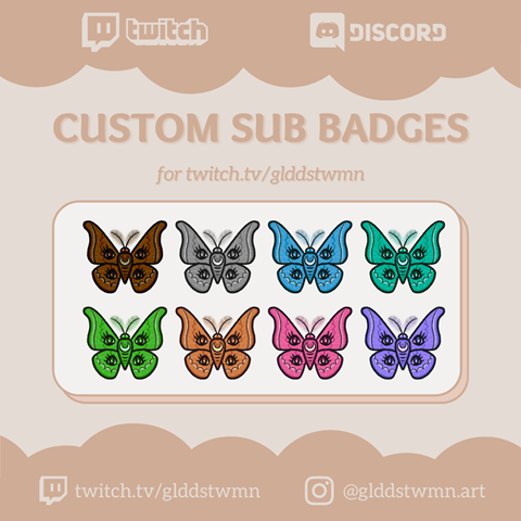 custom sub badges for me, twitch.tv/glddstwmn