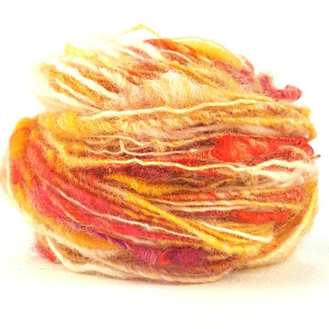 Single-Ply Art Yarn - Yellow, Red, Magenta, Cream