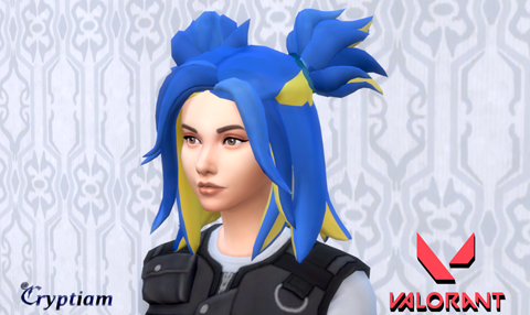 Sims 4 cc: Valorant - Neon hairstlye