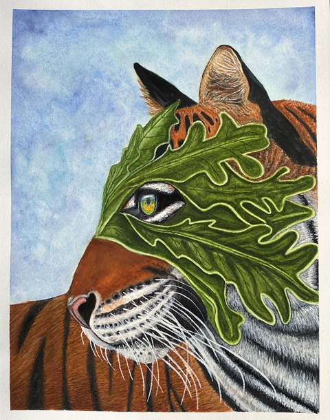 Tiger with a mask