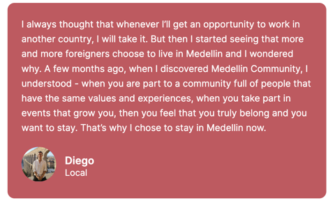 Testimonial from Diego