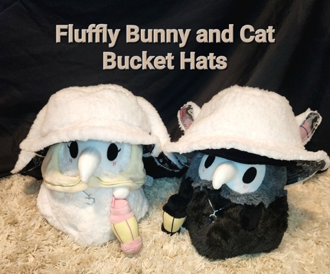 Fluffy Cat White Bucket Hat