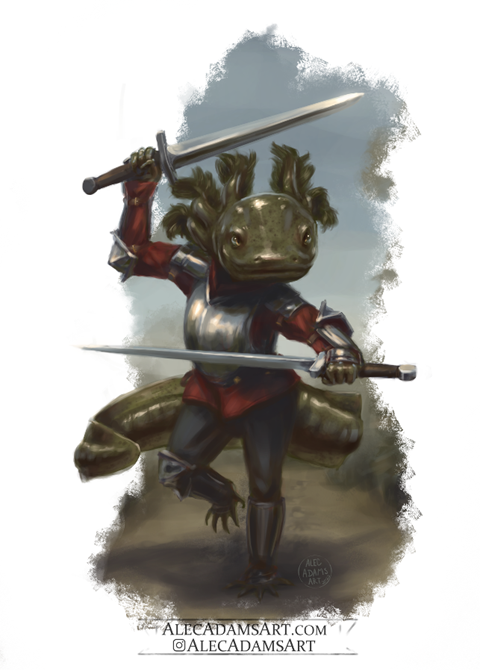 Stock Art: Axolotl Folk Fighter!