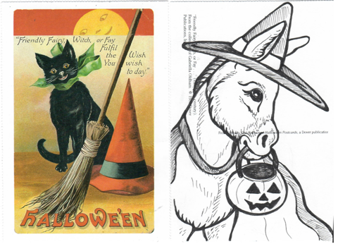 Donkey Witch postcard