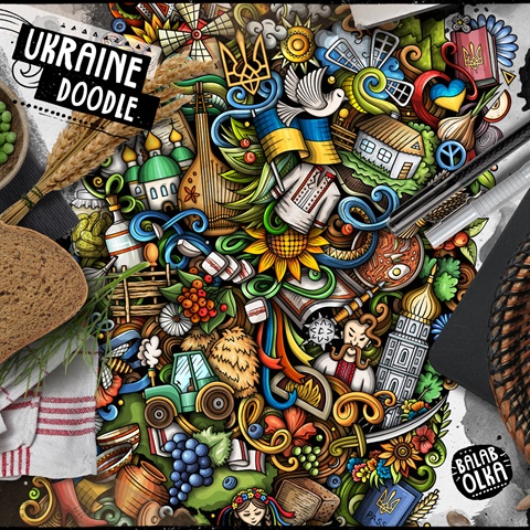 Ukraine Doodle Illustration