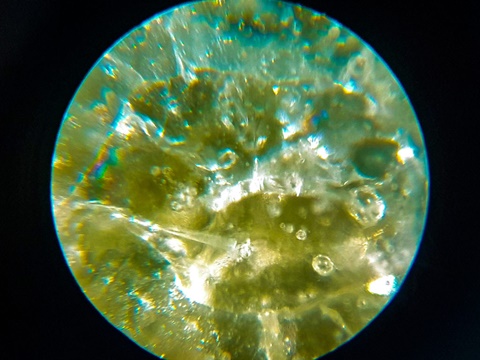 Trinitite under a microscope