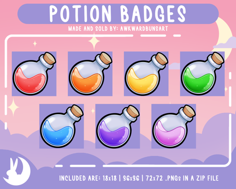Rainbow Potion Badges