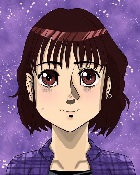 Self portrait in 90’s anime style