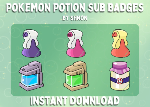 Pokemon Potion Sub Badges - shnon's Ko-fi Shop - Ko-fi ️ Where creators ...