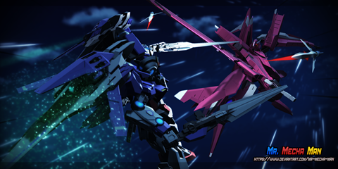 00 Raiser vs Arche Gundam
