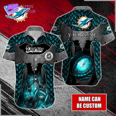Dragon Miami Dolphins Custom Name Hawaiian Shirt