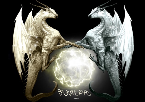 Merge: Gold & Silver Twin Flame Dragons: As Above So Below ...