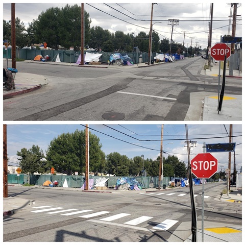 Our first crosswalks at a homeless encampment