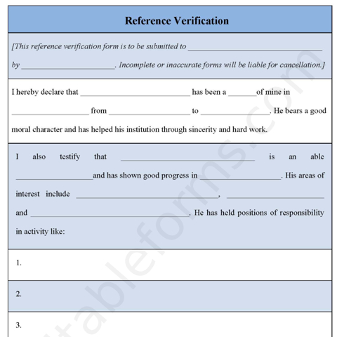 Reference Verification Fillable PDF Template - Editable Forms's Ko-fi ...