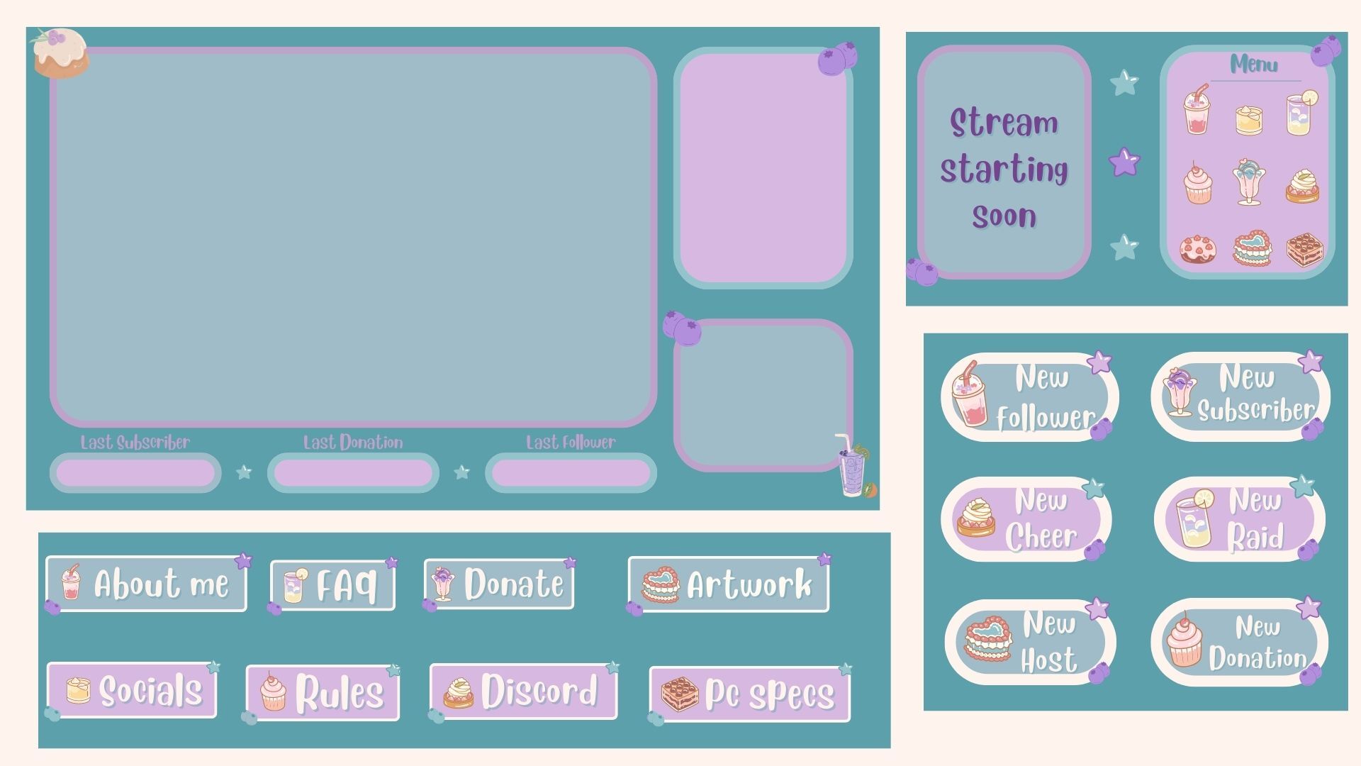 Dark Tropical Stream Overlay Set - Carly Smallbird's Ko-fi Shop