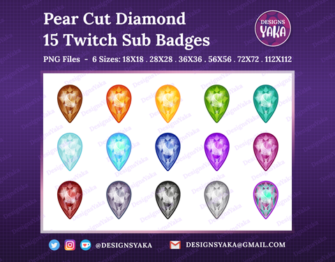 🎁 FREE Pear Cut Diamond Sub Badges!