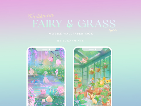 Pokémon Fairy & Grass Type Mobile Wallpapers - Sugarmints's Ko-fi Shop ...