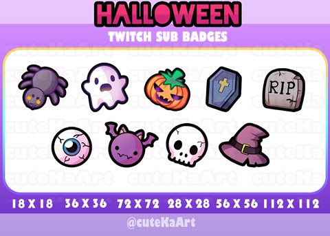 Halloween Twitch Badges Twitch Sub Badges Twitch 