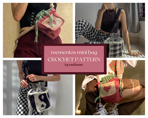 mementos mini bag // crochet pattern - red bean dream's Ko-fi Shop