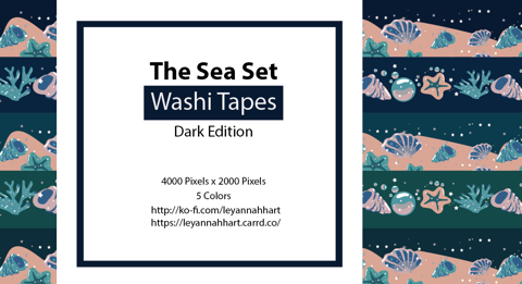 The Sea Set Washi Tapes (Dark Edition) is up!