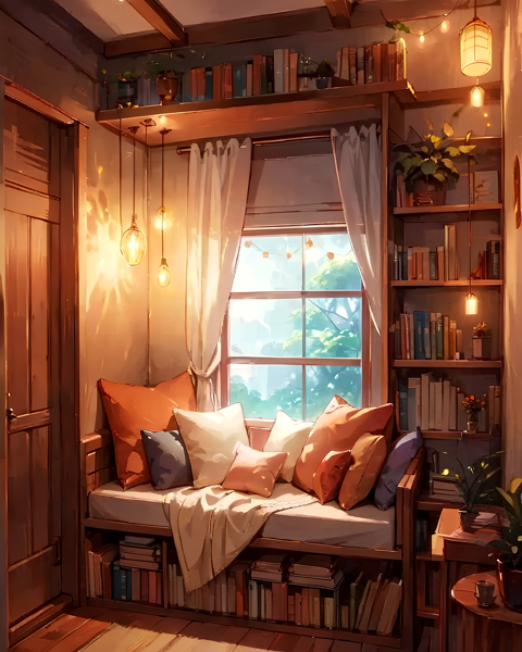 Cozy reading corner.