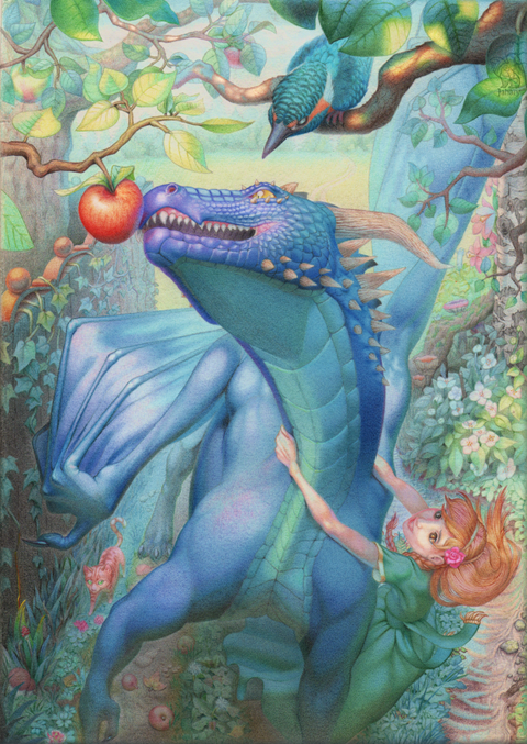 Dragon and apple