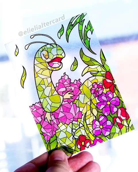 MEGANIUM STAINED GLASS ART