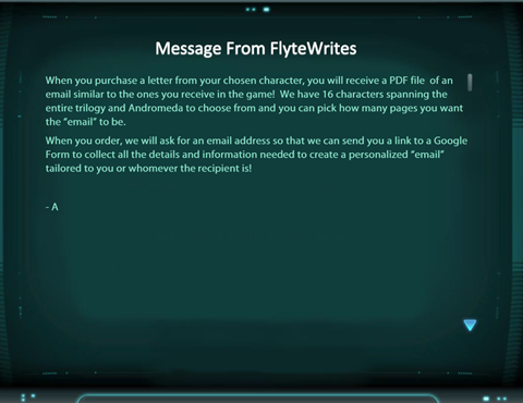 Sample Mass Effect "Email"