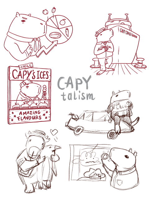 Work in Progress - Capybara Sticker Sheet