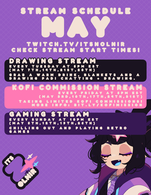 2024 May Streaming Schedule