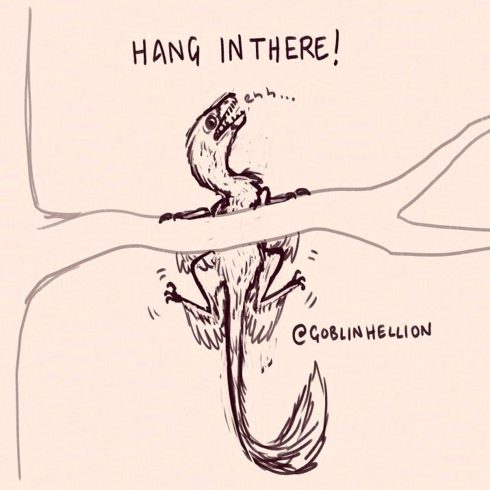 Hang in there, microraptor!