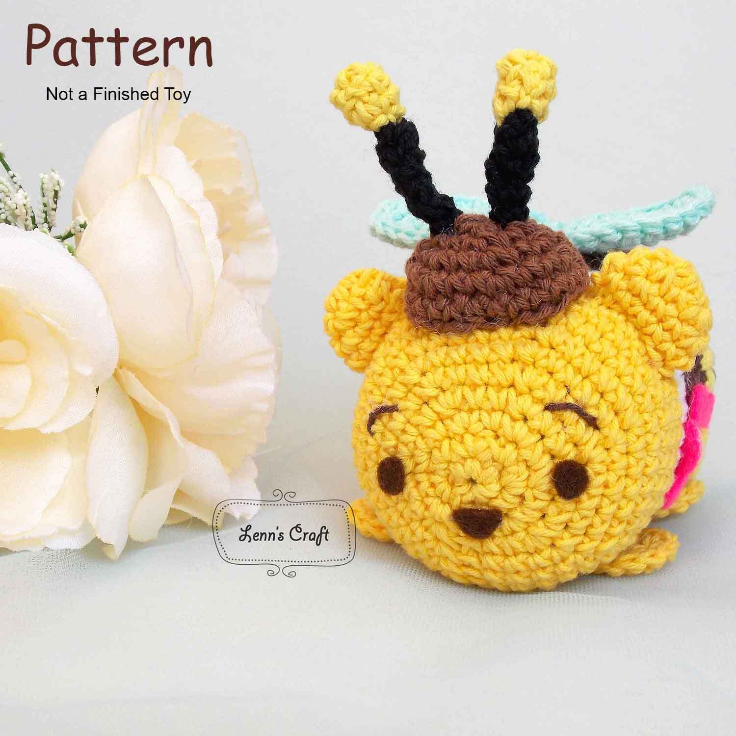 Tsum tsum disney pooh honey bee crochet amigurumi doll pattern
